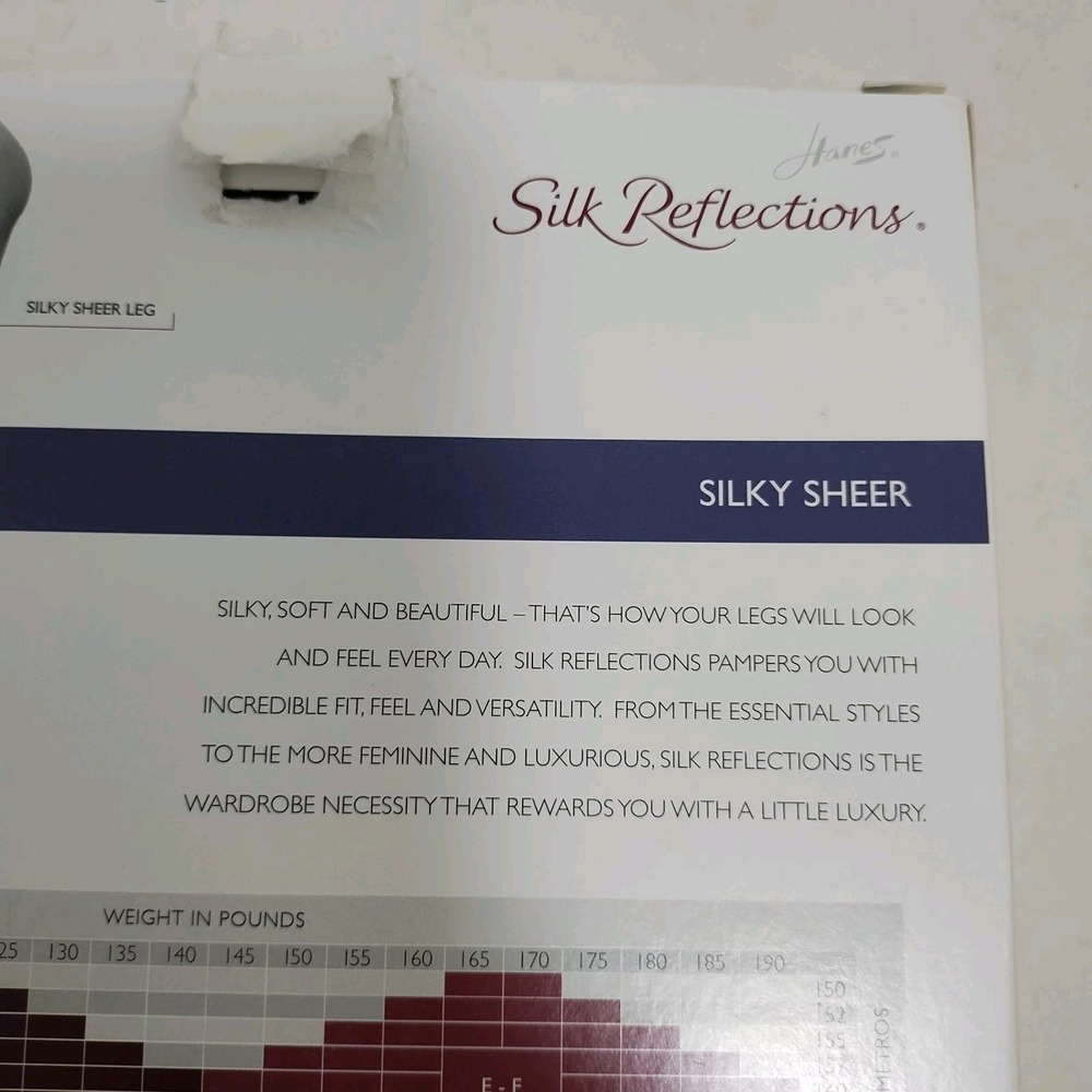 3 Hanes Silk Reflections Sheer Pantyhose Control Top 0D042 Size EF Barely Black - Picture 8 of 8